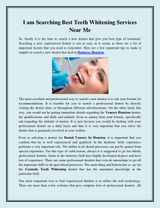 I am Searching Best Teeth Whitening Services Near Me