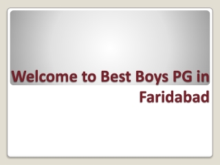 Best AC PG for boys in Faridabad