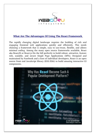 What Are The Advantages Of Using The React Framework?