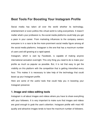 Best Tools For Boosting Your Instagram Profile
