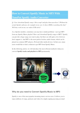 How to Convert Spotify Music to MP3