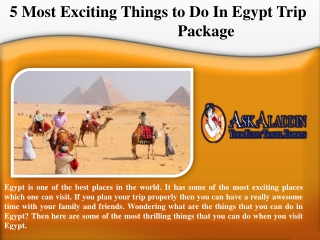 5 Most Exciting Things to Do In Egypt Trip Package