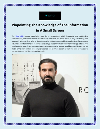 Pinpointing The Knowledge of The Information in A Small Screen