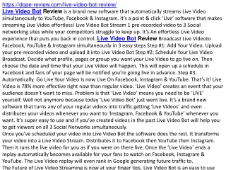 Live Video Bot Review