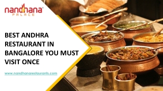 Best Andhra Restaurant in Bangalore You Must Visit Once