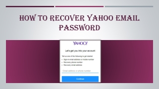 How to Recover Yahoo Email Password