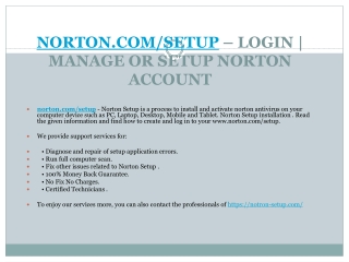 NORTON.COM/SETUP NORTON ANTIVIRUS PRODUCT