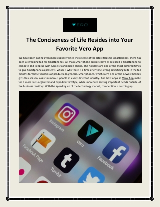 The Conciseness of Life Resides into Your Favorite Vero App