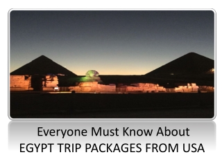 Everyone Must Know About EGYPT TRIP PACKAGES FROM USA