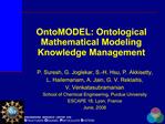 OntoMODEL: Ontological Mathematical Modeling Knowledge Management