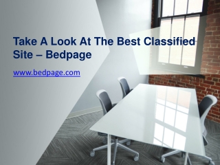 Take A Look At The Best Classified Site – Bedpage