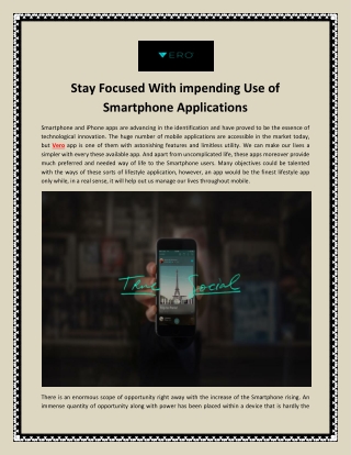 Stay Focused With impending Use of Smartphone Applications
