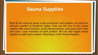 Best Quality Sauna Supplies