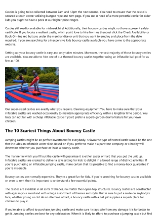 A Beginner's Guide To Bouncy Castle Hire Devizes