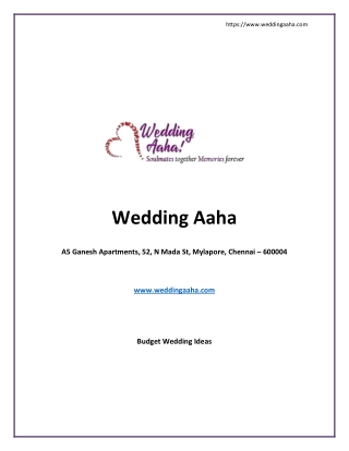 Budget Wedding Ideas - www.weddingaaha.com