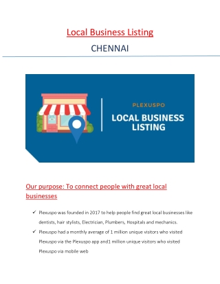 Local Business Listing Chennai | add free local business listing chennai | plexuspo