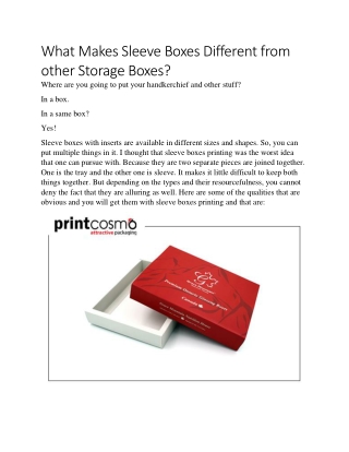 What Makes Sleeve Boxes Different from other Storage Boxes