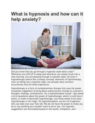 What is Hypnotherapy?