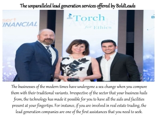 The unparalleled lead generation services offered by Bold Leads