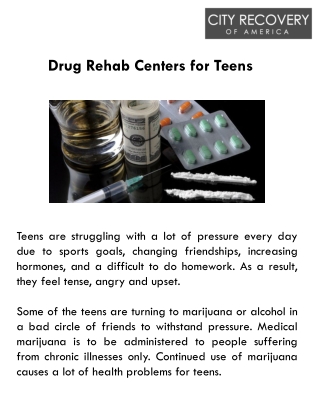 Drug Rehab Centers for Teens