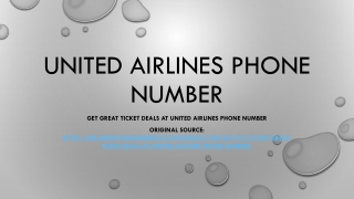 Get Great Ticket Deals at United Airlines Phone Number- PDF