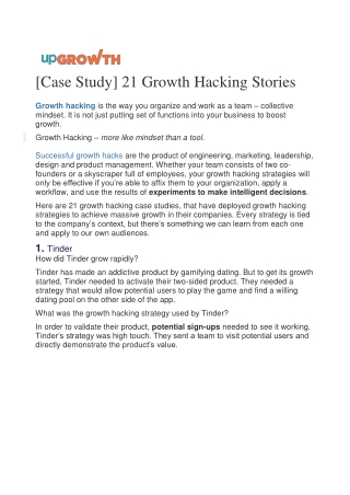 [Case Study] 21 Growth Hacking Stories