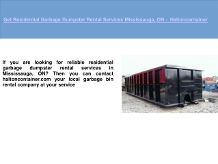 Garbage Dumpster Rental Mississauga