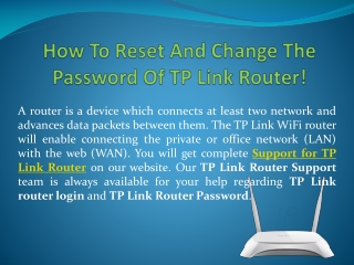 How To Reset And Change The Password Of TP Link Router!