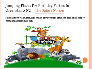 Jumping Places For Birthday Parties In Greensboro NC - The Safari Nation