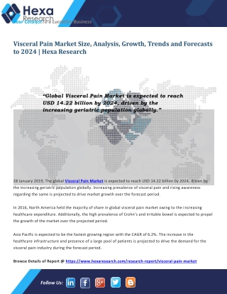 Visceral Pain Market Research Report - Industry Analysis and Forecast to 2024