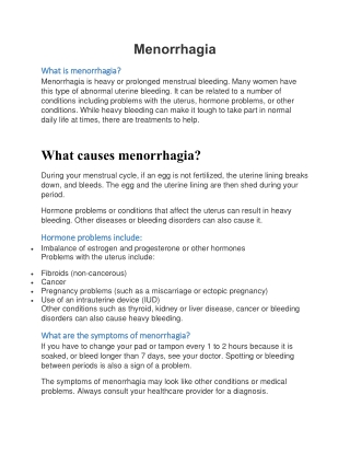 Abnormal Uterine Bleeding (Menorrhagia)