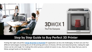 Step by Step Guide to Buy Perfect 3D Printer
