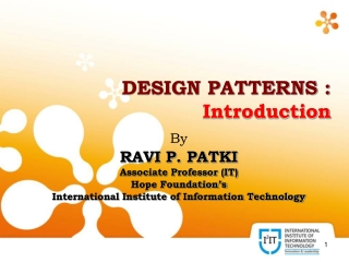 Introduction to Design Pattern - Dept. Of Information Technology