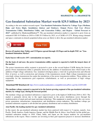 Gas insulated substation market worth $29.5 billion by 2023