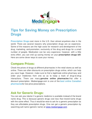 Tips for Saving Money on Prescription Drugs