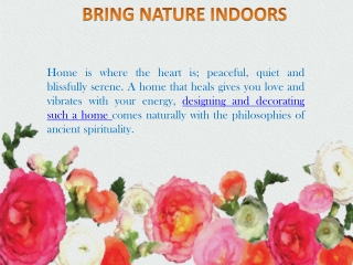 BRING NATURE INDOORS