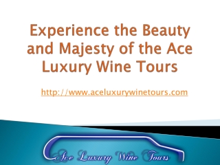 Experience the Beauty and Majesty of the Ace Luxury Wine Tours.