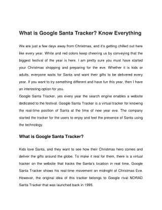 What is Google Santa Tracker? Know Everything