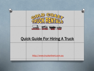 Quick Guide For Hiring A Truck
