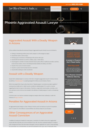 Aggravated Assault Attorney in Arizona