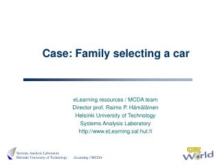 Case: Family selecting a car