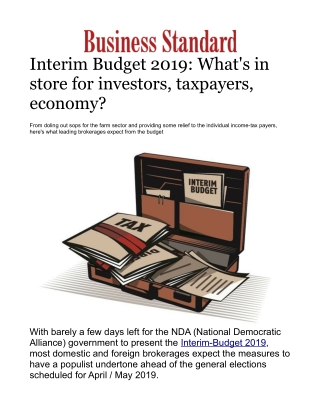 Interim Budget 2019: What's in store for investors, taxpayers, economy?