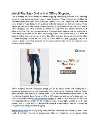 Which The Easy Online And Offline Shopping