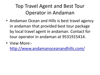 Top Travel Agent and Best Tour Operator in Andaman