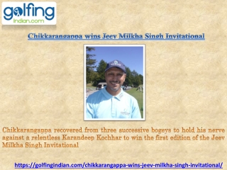 Chikkarangappa wins Jeev Milkha Singh Invitational