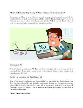 What to Do If You Are Experiencing Problems with your Internet Connection?