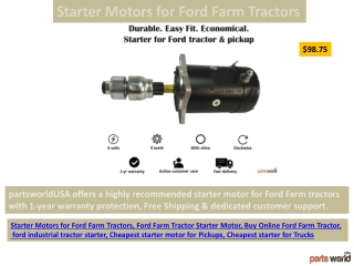Starter Motors for Ford Farm Tractors