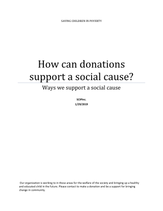 How can donations support a social cause?