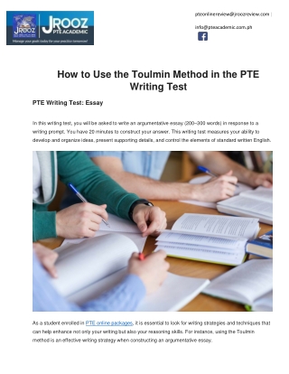How to Use the Toulmin Method in the PTE Writing Test