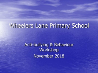 Wheelers Lane Primary School